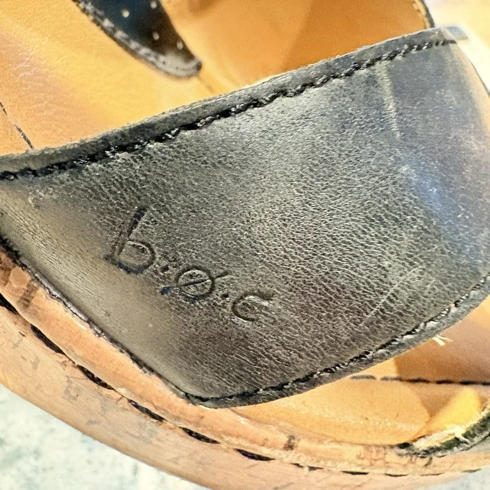BOC Born Womens Sandal Black Wedge Platform Mule‎ Y2K Shoe 9M